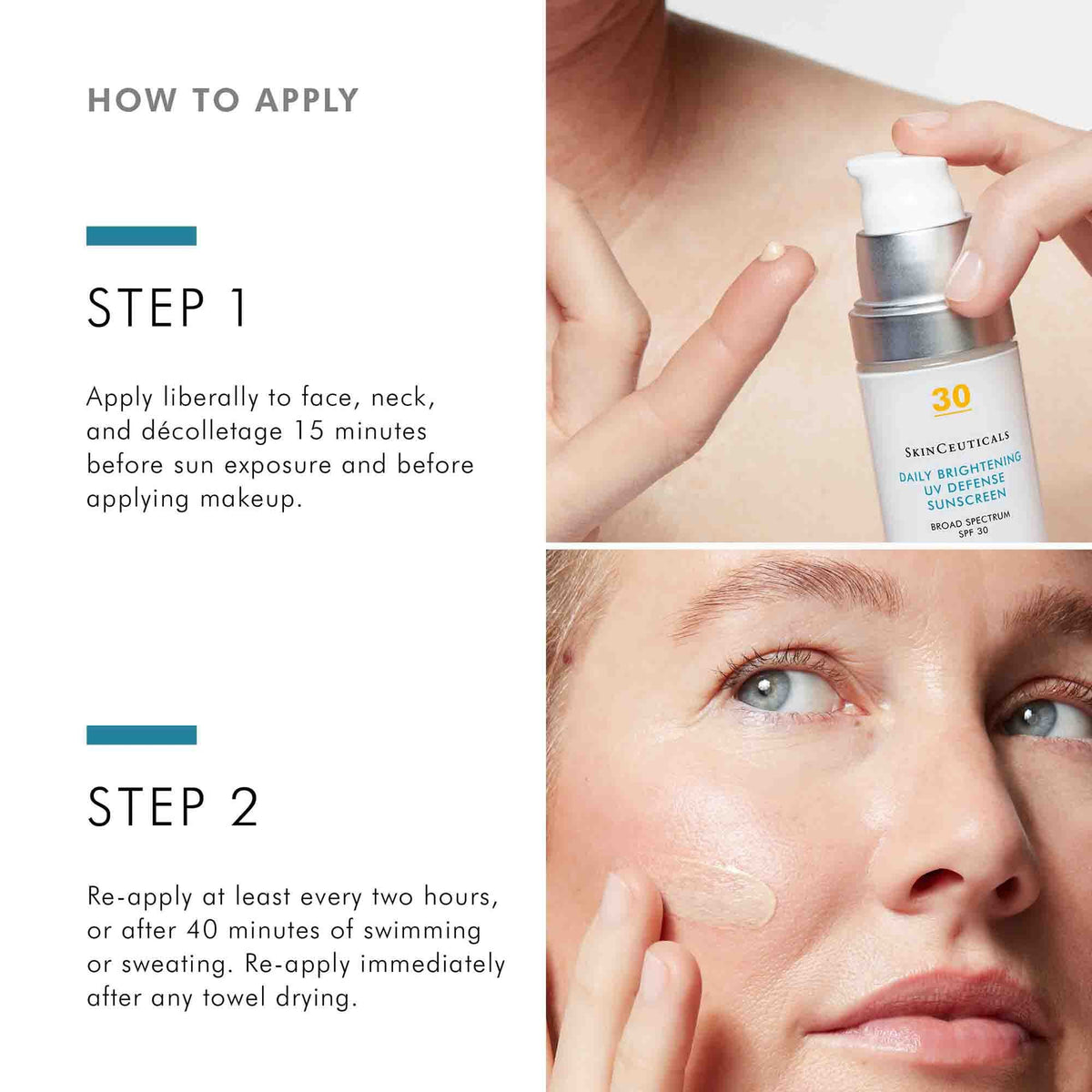 How to apply SkinCeuticals Daily Brightening UV Defense SPF 30 sunscreen