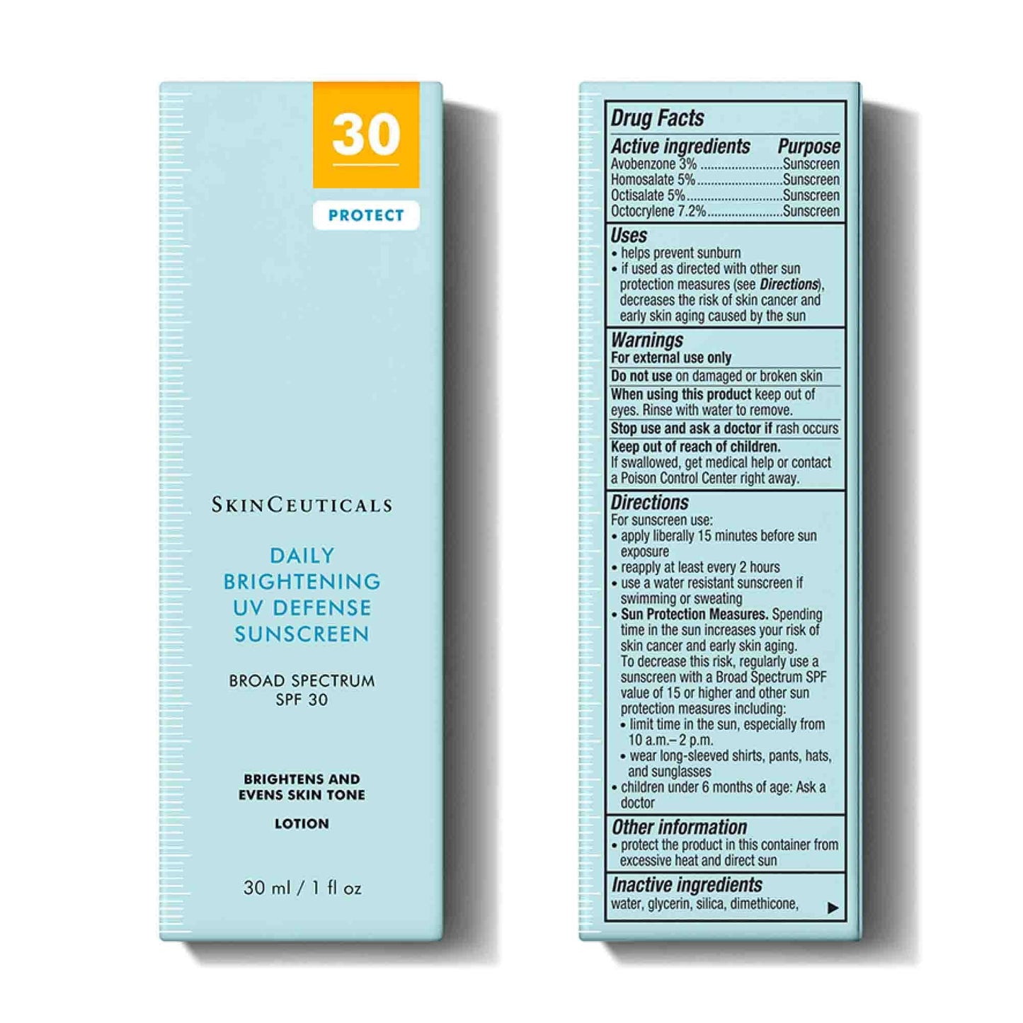SkinCeuticals Daily Brightening UV Defense SPF 30 outer carton packaging