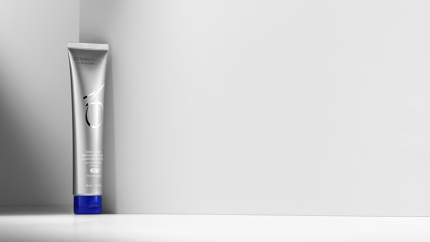ZO Skin Health Daily Sheer Broad-Spectrum SPF 50 sunscreen styled product shot
