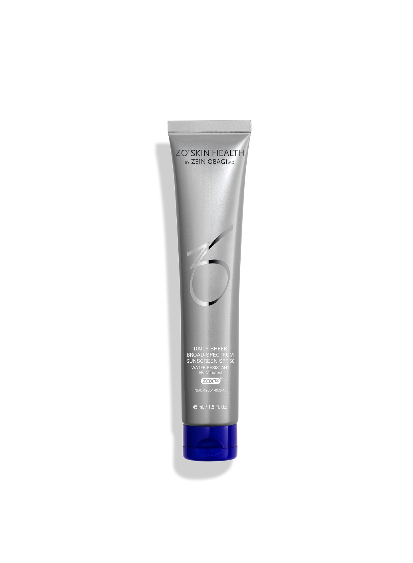 ZO Skin Health Daily Sheer Broad-Spectrum SPF 50 sunscreen bottle, front product view