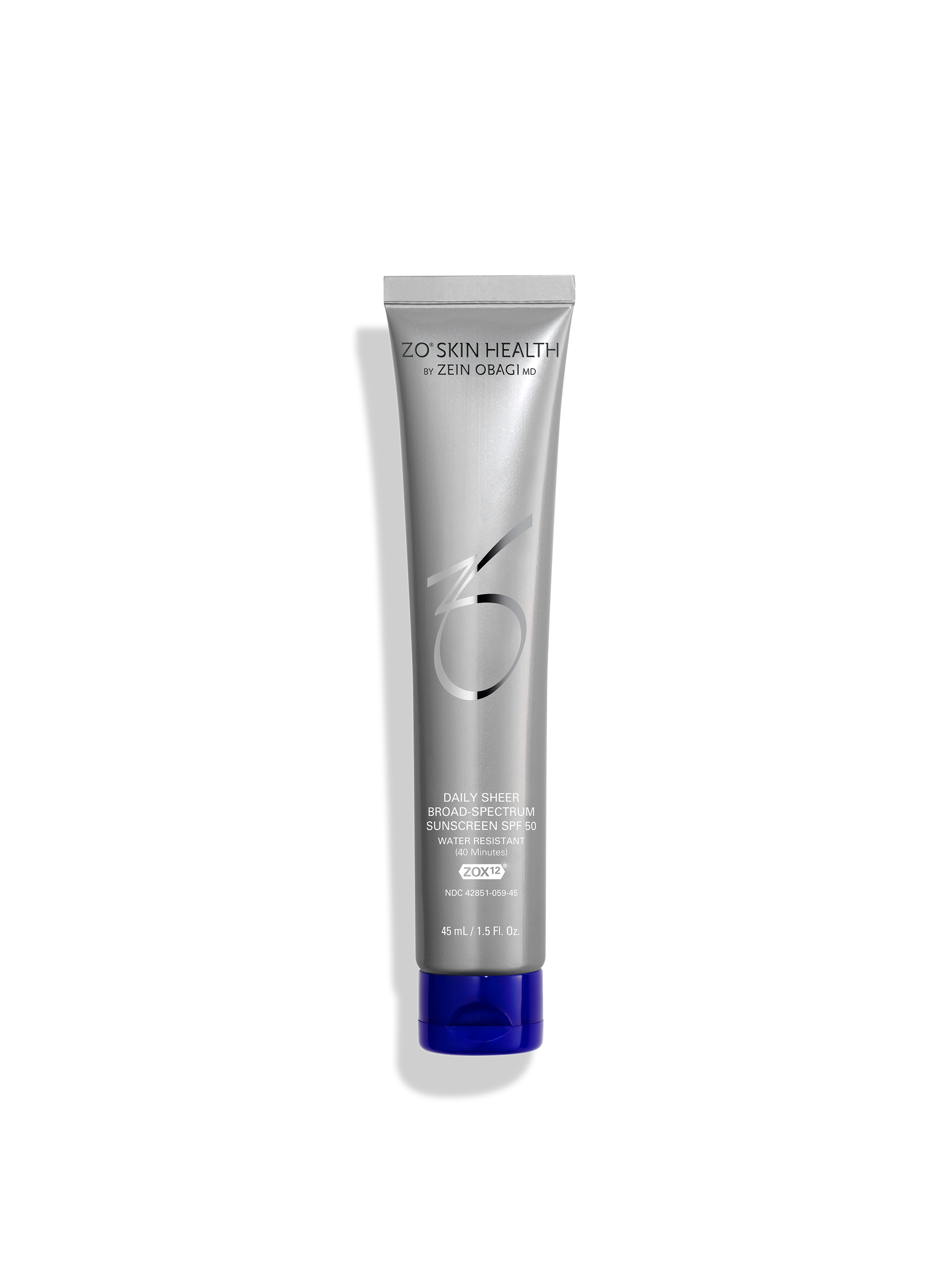 ZO Skin Health Daily Sheer Broad-Spectrum SPF 50 sunscreen bottle, front product view