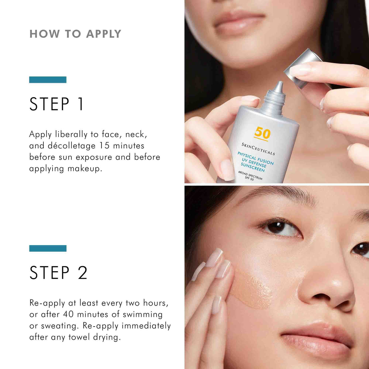 How to apply SkinCeuticals Physical Fusion UV Defense SPF 50 sunscreen